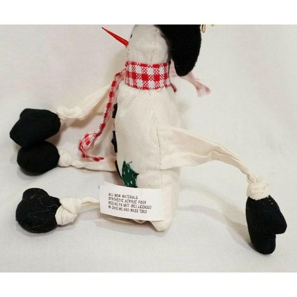 Snowman Fabric Christmas Ornament 7" Holiday Oriental Trading Co. Winter Patches - Picture 7 of 8